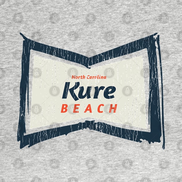 Kure Beach, NC Summertime Vacationing Bowtie Sign by Contentarama